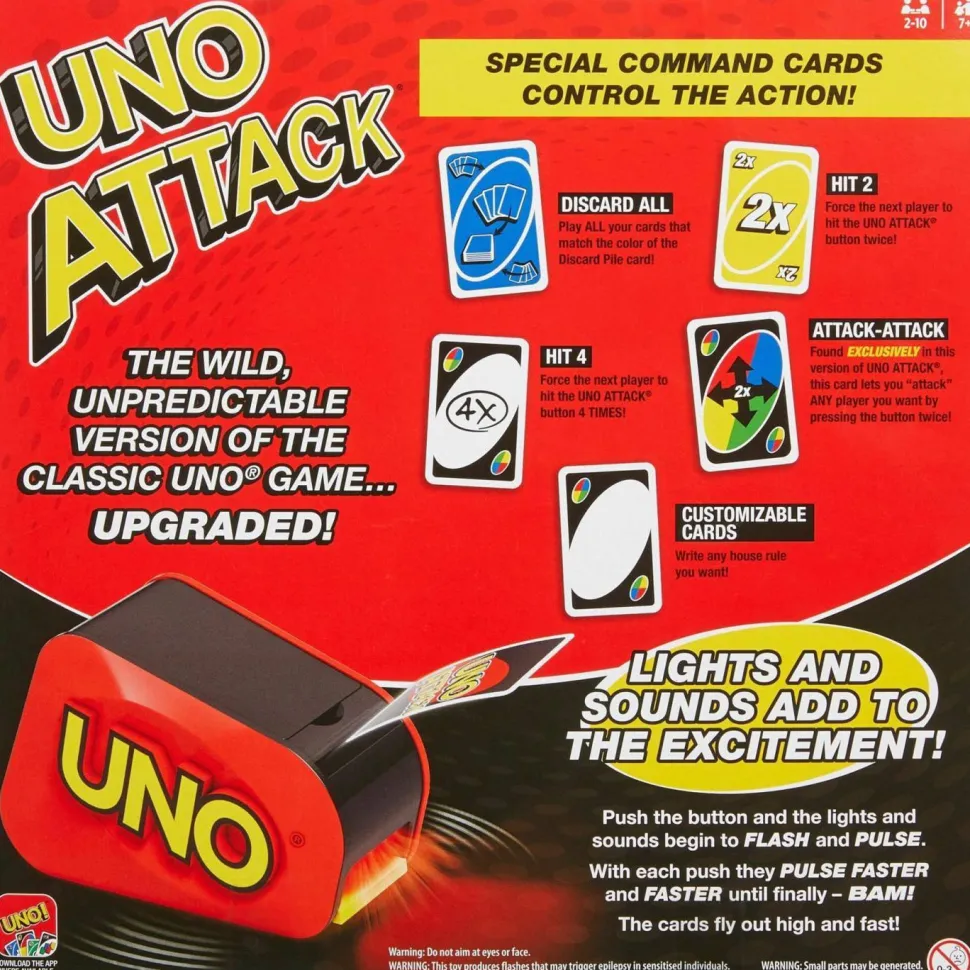 Mattel UNO Attack Card Game , Family Game For Kids And Adults, Card Blaster
