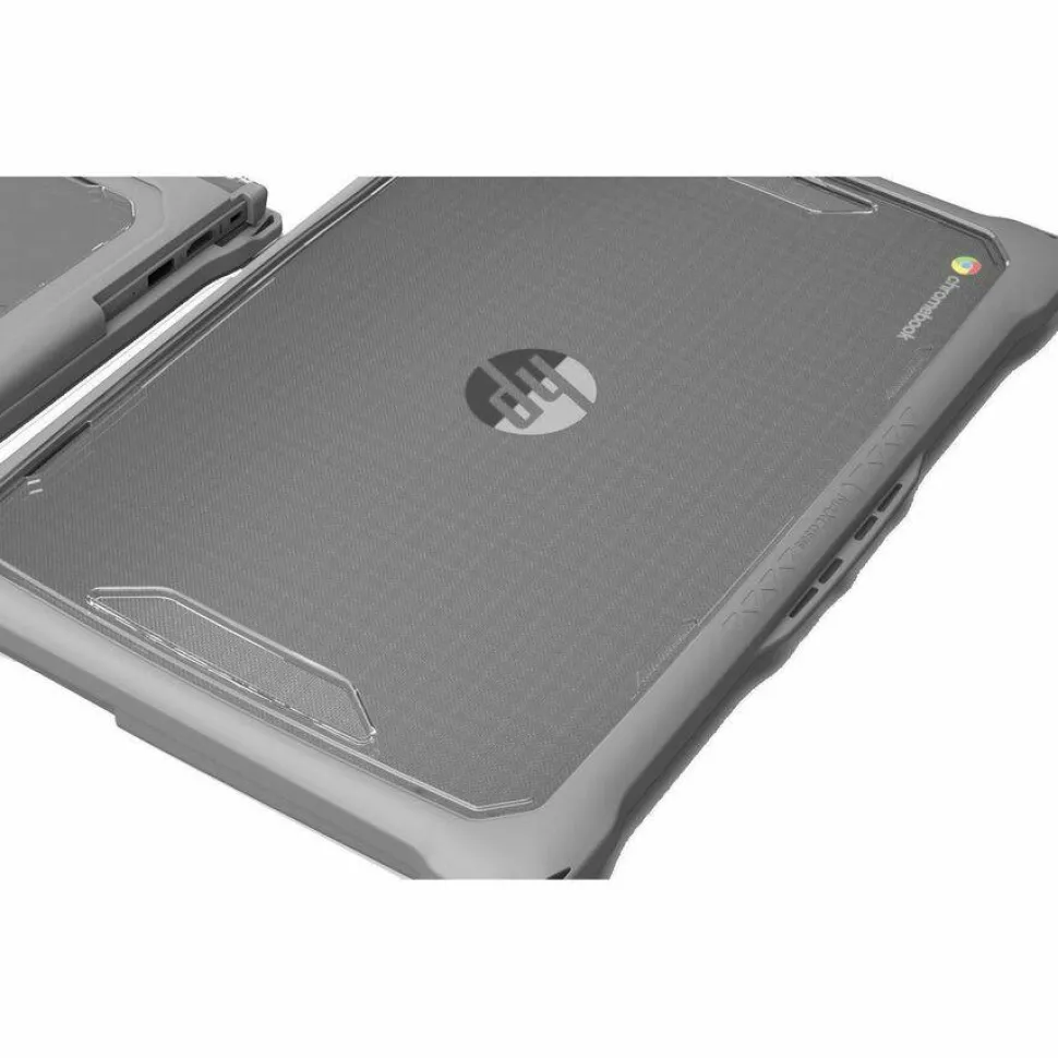 MAXCases Extreme Shell-F2 Slide Chromebook Case for HP Fortis Chromebook G1i, G10 & G11 14" (Gray/Clear)