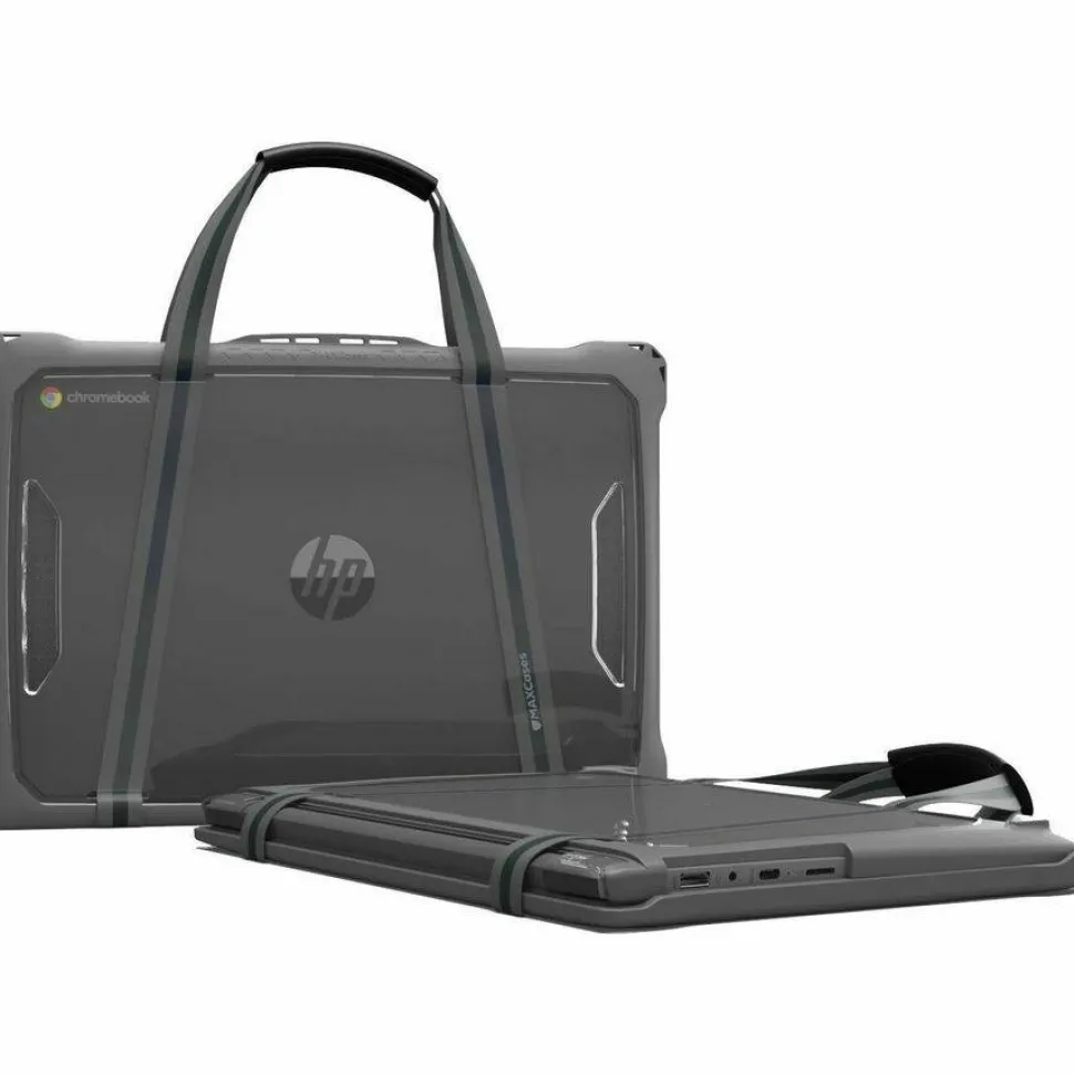 MAXCases Extreme Shell-F2 Slide Chromebook Case for HP Fortis Chromebook G1i, G10 & G11 14" (Gray/Clear)