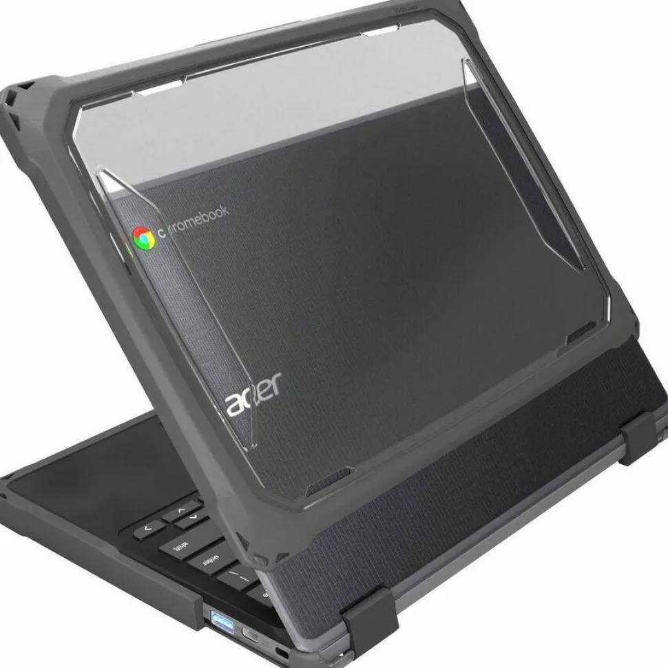 MAXCases Extreme Shell-F Chromebook Case for Acer R756TN (Spin 511) & R753T/R753TN & R722T (Spin 311) Chromebook 11.6" (Gray/Clear) NEW/Updated