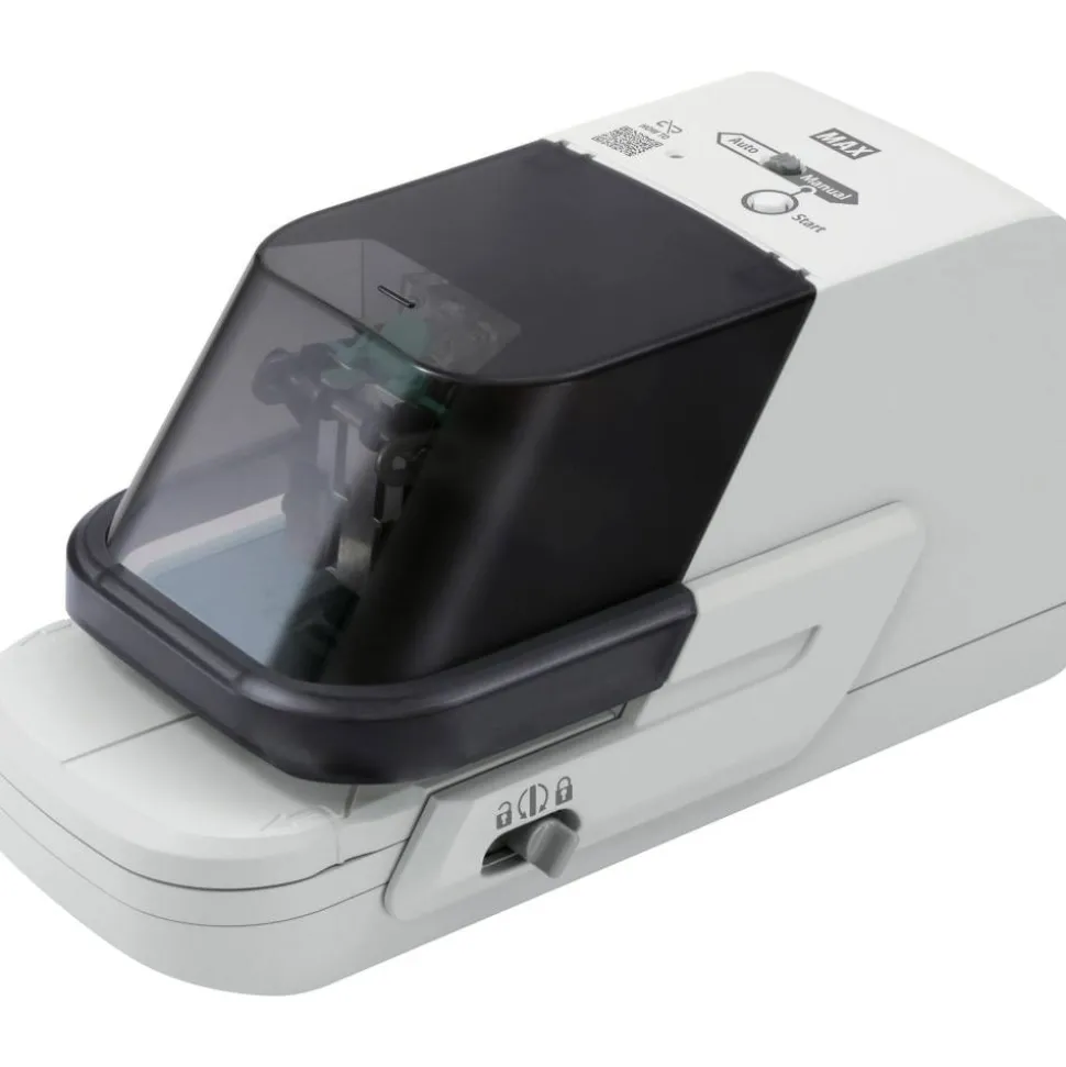 MAX Electric Flat Clinch Heavy Duty Stapler, 70 Sheet Capacity, Gray