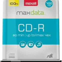 Maxell CD-R Media Spindle, 700MB/80 Minutes, Pack Of 100