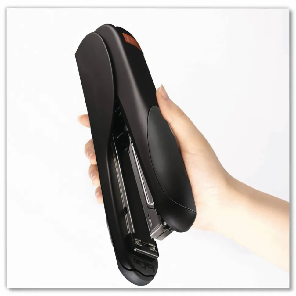 MAX Flat Clinch Full-strip Stapler - 30 Sheets Capacity - 210 Staple Capacity - Full Strip - 1/4" Staple Size - Black