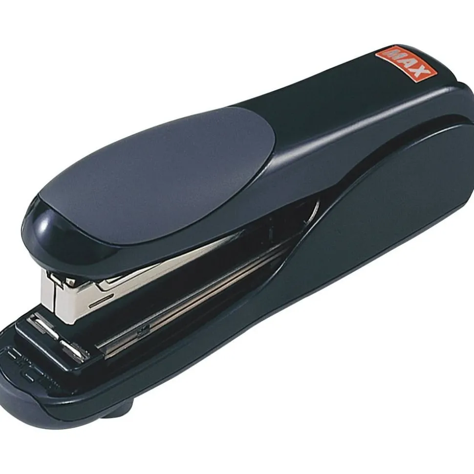 MAX Flat Clinch Full-strip Stapler - 30 Sheets Capacity - 210 Staple Capacity - Full Strip - 1/4" Staple Size - Black