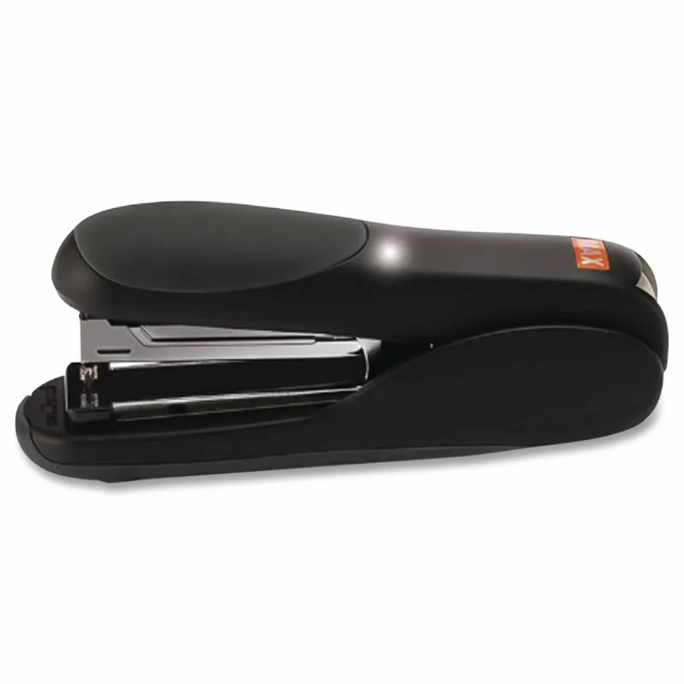 MAX Flat Clinch Full-strip Stapler - 30 Sheets Capacity - 210 Staple Capacity - Full Strip - 1/4" Staple Size - Black