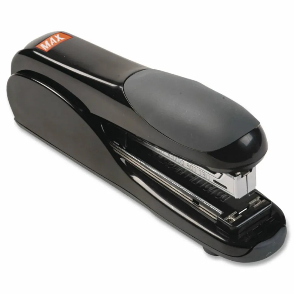 MAX Flat Clinch Full-strip Stapler - 30 Sheets Capacity - 210 Staple Capacity - Full Strip - 1/4" Staple Size - Black