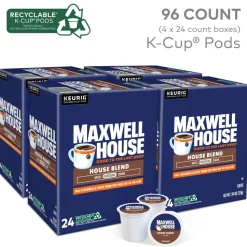 Maxwell House House Blend Coffee Keurig Single Serve K-Cup Pods, 24 Pods Per Pack, Case Of 4 Packs