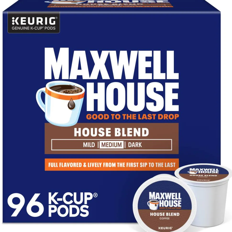 Maxwell House House Blend Coffee Keurig Single Serve K-Cup Pods, 24 Pods Per Pack, Case Of 4 Packs