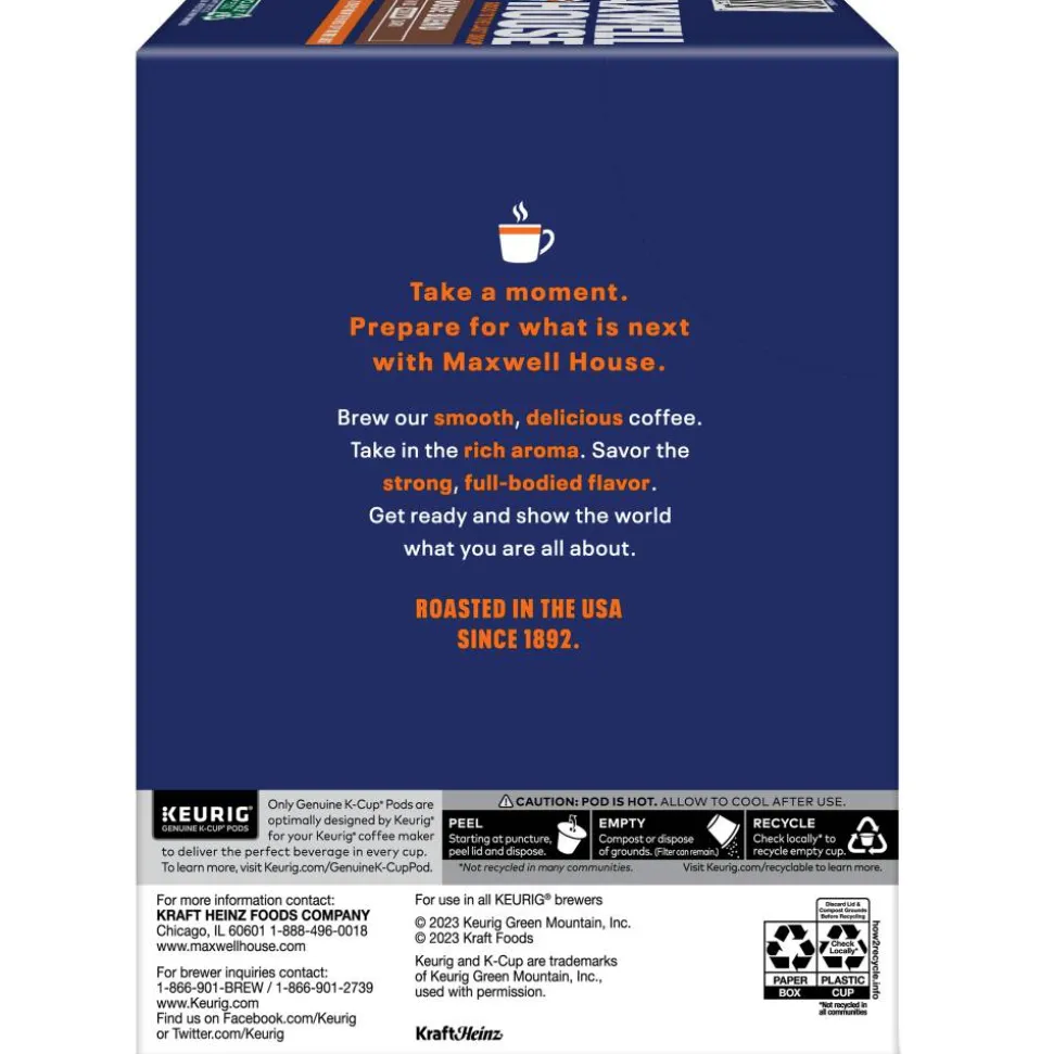 Maxwell House House Blend Coffee Keurig Single Serve K-Cup Pods, 24 Pods Per Pack, Case Of 4 Packs
