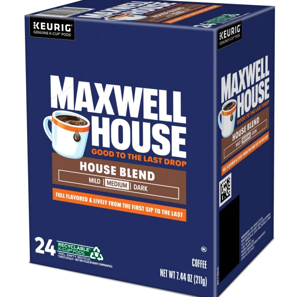 Maxwell House House Blend Coffee Keurig Single Serve K-Cup Pods, 24 Pods Per Pack, Case Of 4 Packs