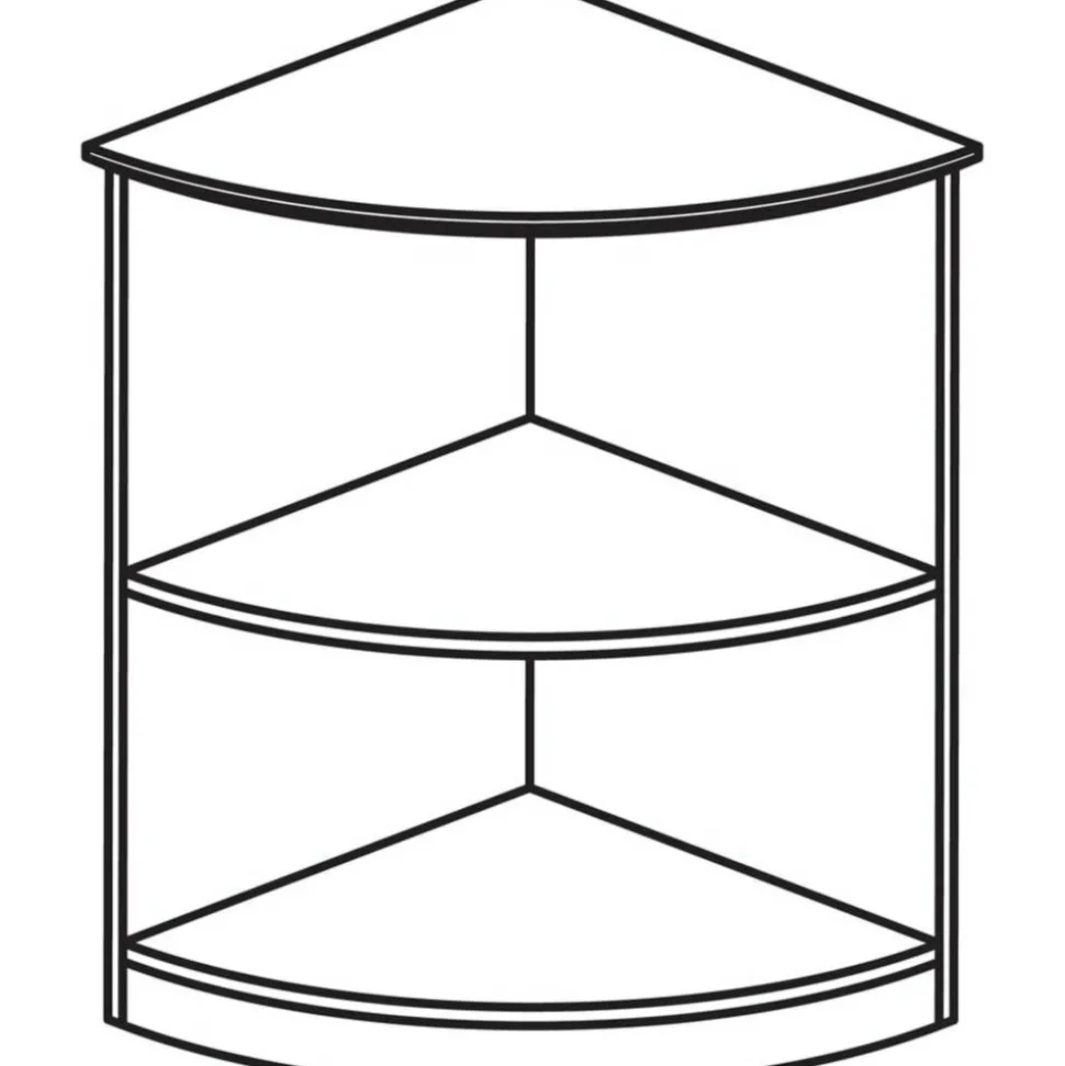 Mayline Medina 30"H 2-Shelf Open 1/4-Round Bookcase, Gray Steel