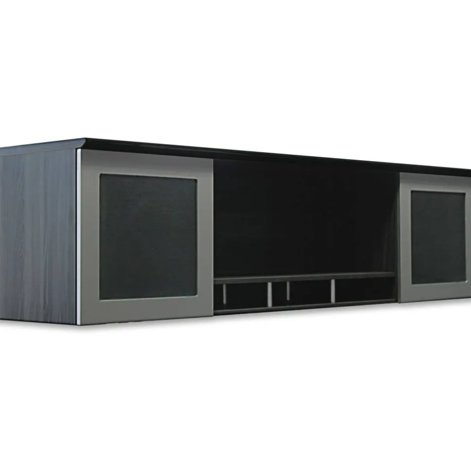 Mayline Medina Hutch - 2 Door(s) - Beveled Edge - Finish: Gray Steel Laminate - MNH72LGS