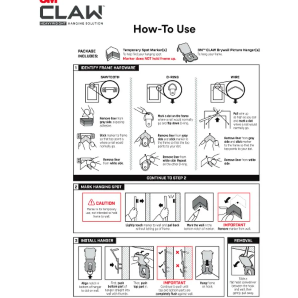 3M CLAW Drywall Picture Hanger