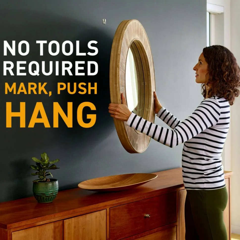 3M Claw Drywall Picture Hanger, Stainless Steel, 45 lb Capacity, 3 Hooks and 3 Spot Markers