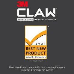 3M Claw Drywall Picture Hanger, Stainless Steel, 45 lb Capacity, 3 Hooks and 3 Spot Markers