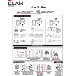3M Claw Drywall Picture Hanger, Stainless Steel, 45 lb Capacity, 3 Hooks and 3 Spot Markers