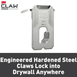 3M Claw Drywall Picture Hanger, Stainless Steel, 45 lb Capacity, 3 Hooks and 3 Spot Markers