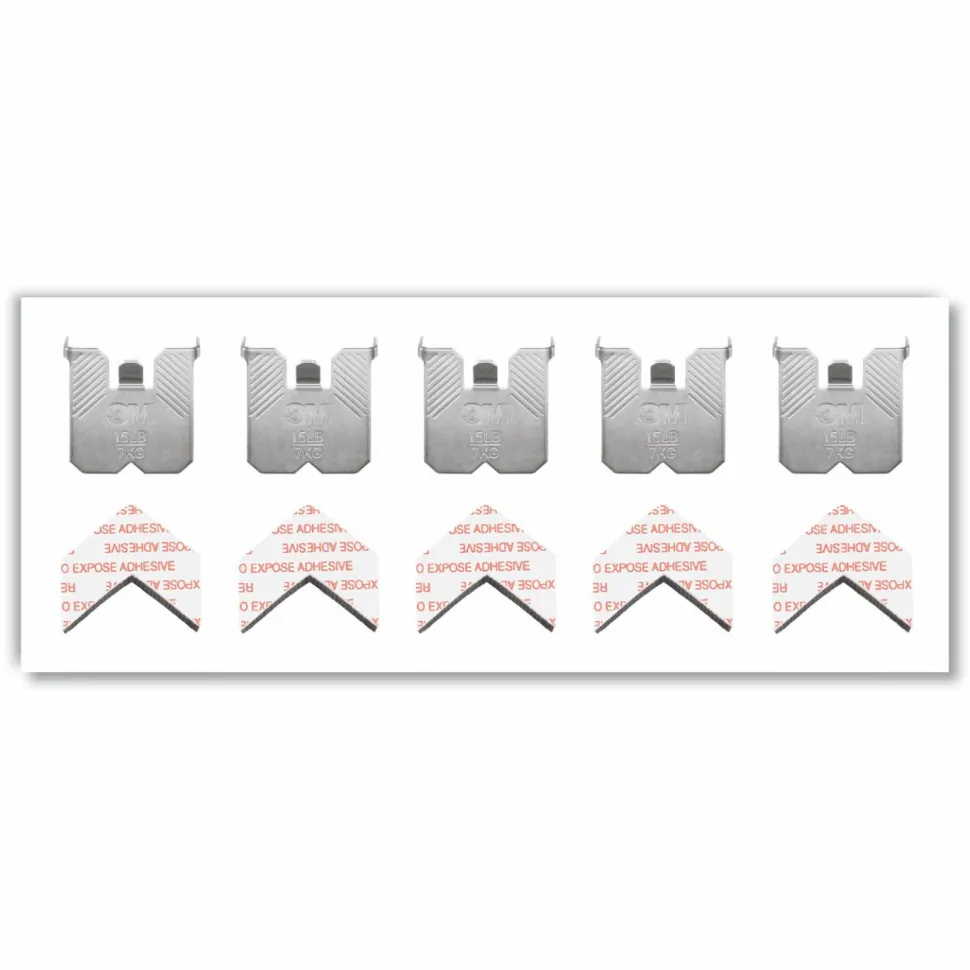 3M Claw Drywall Picture Hanger, Stainless Steel, 15 lb Capacity, 5 Hooks and 5 Spot Markers