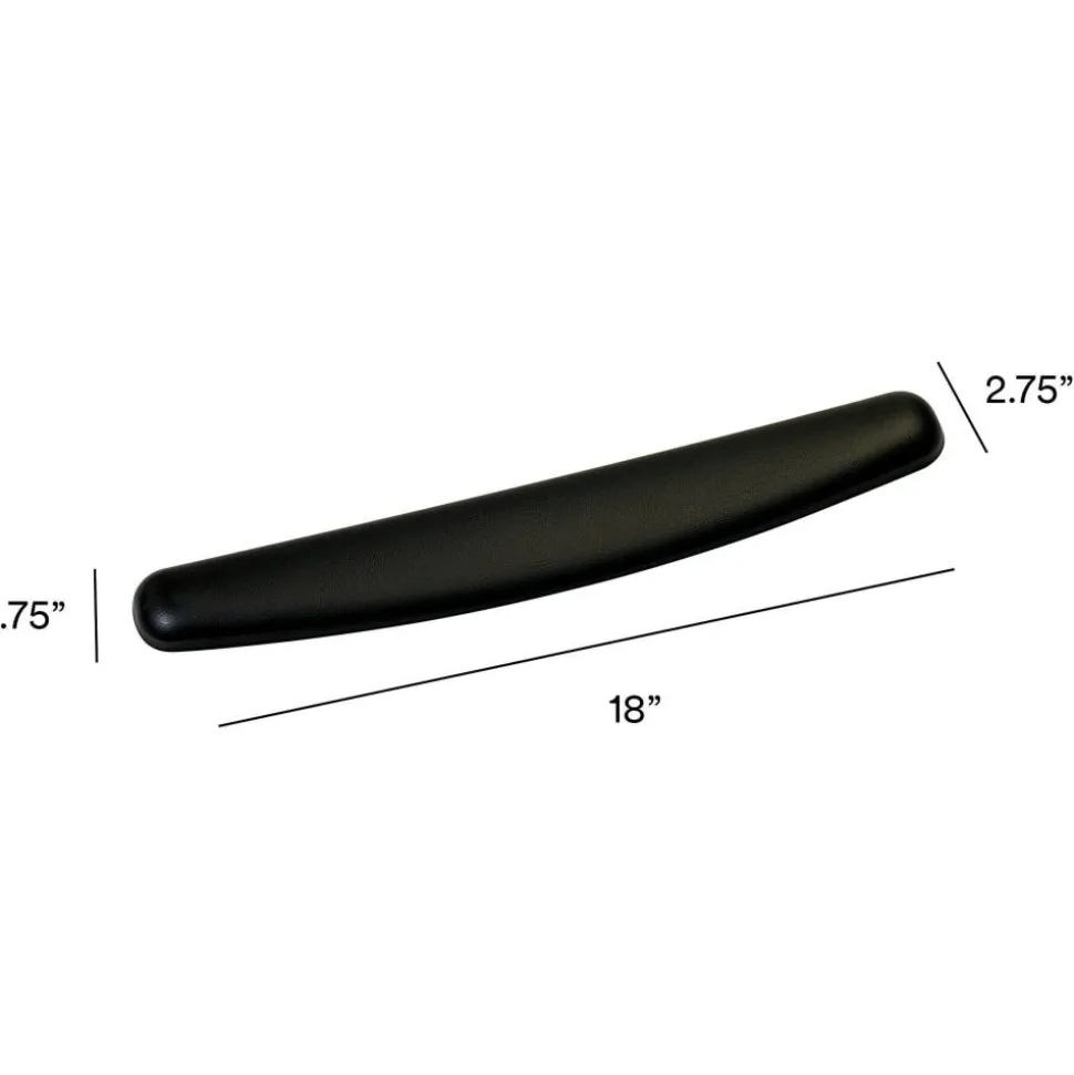 3M Compact Gel Keyboards Wrist Rest With Antimicrobial Protection, 18" Wide, Black