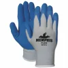 MCR Safety Memphis Flex Latex-Coated Seamless Nylon Knit Gloves, EN388: 3131, Small, Blue/Gray, 12 Pairs