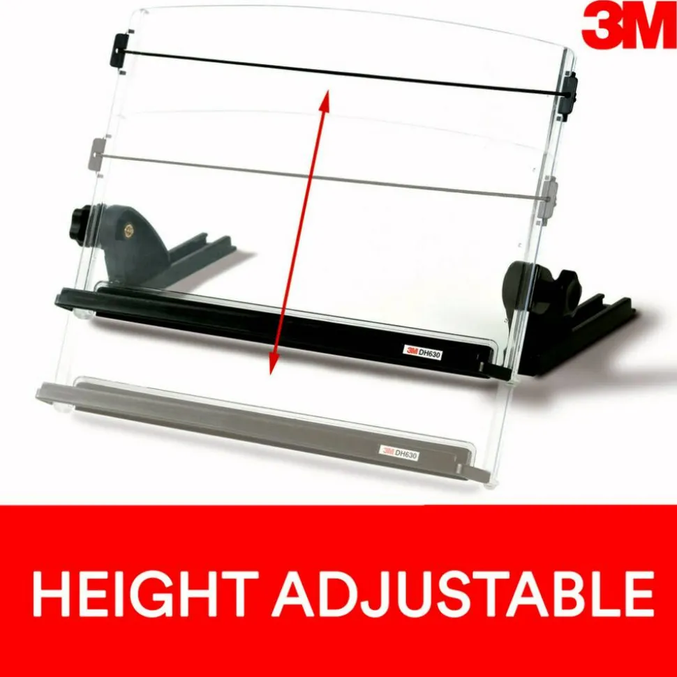 3M Desktop Document Holders, 14", Black/Clear