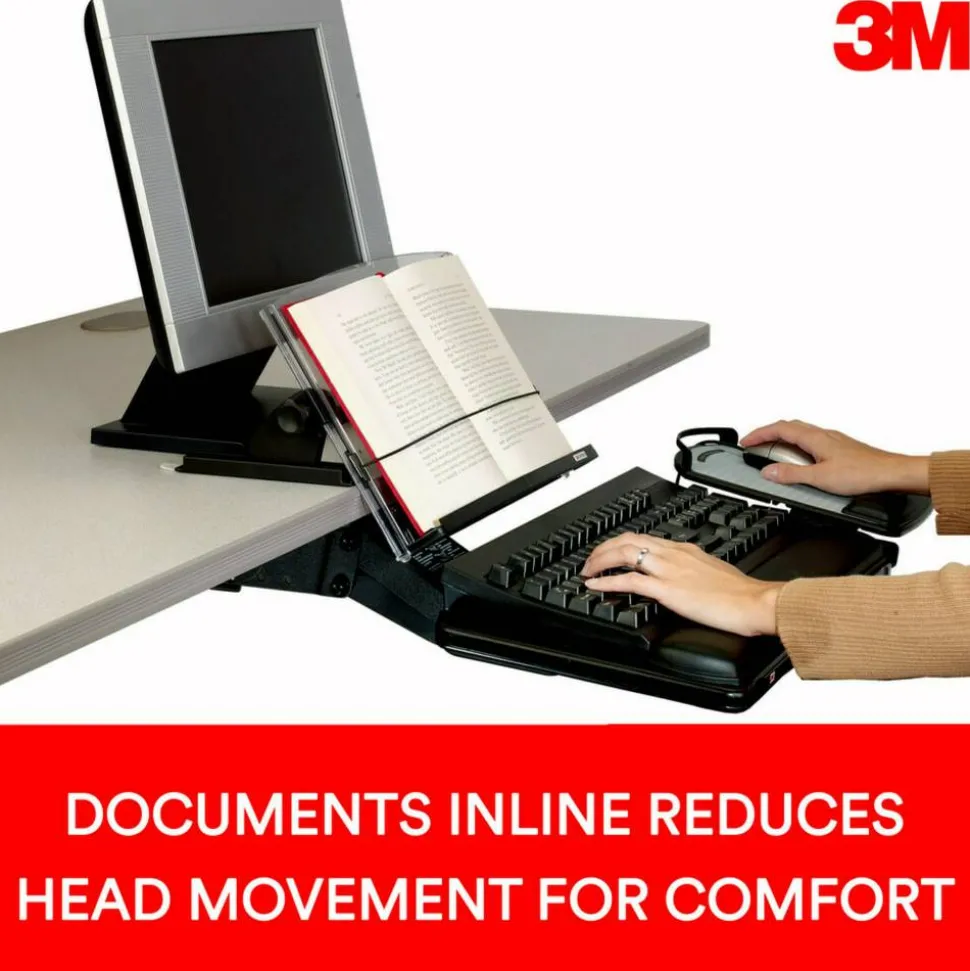3M Desktop Document Holders, 14", Black/Clear