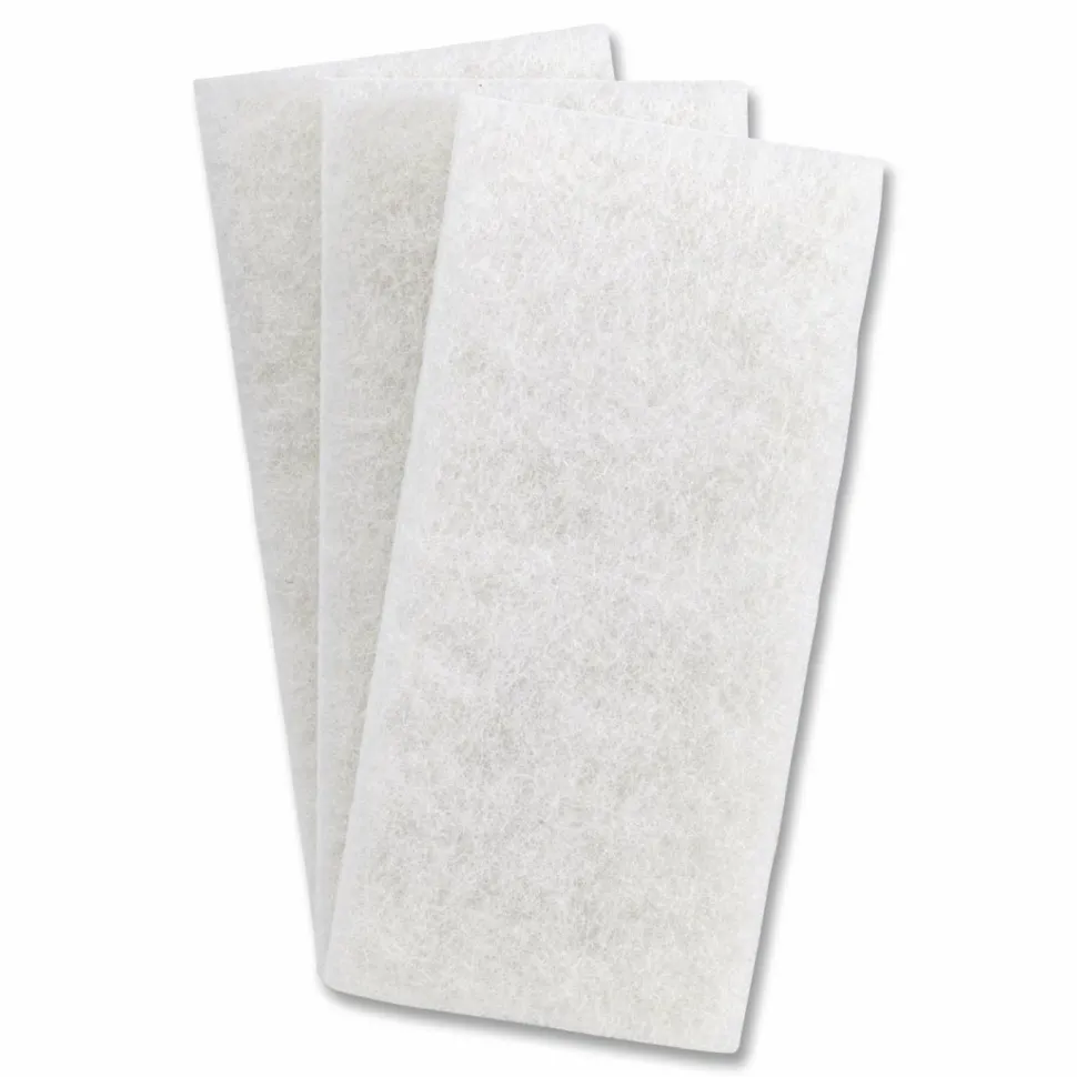 3M Doodlebug White Utility and Burnish Pads, 4.62 x 10, White, 10/Carton