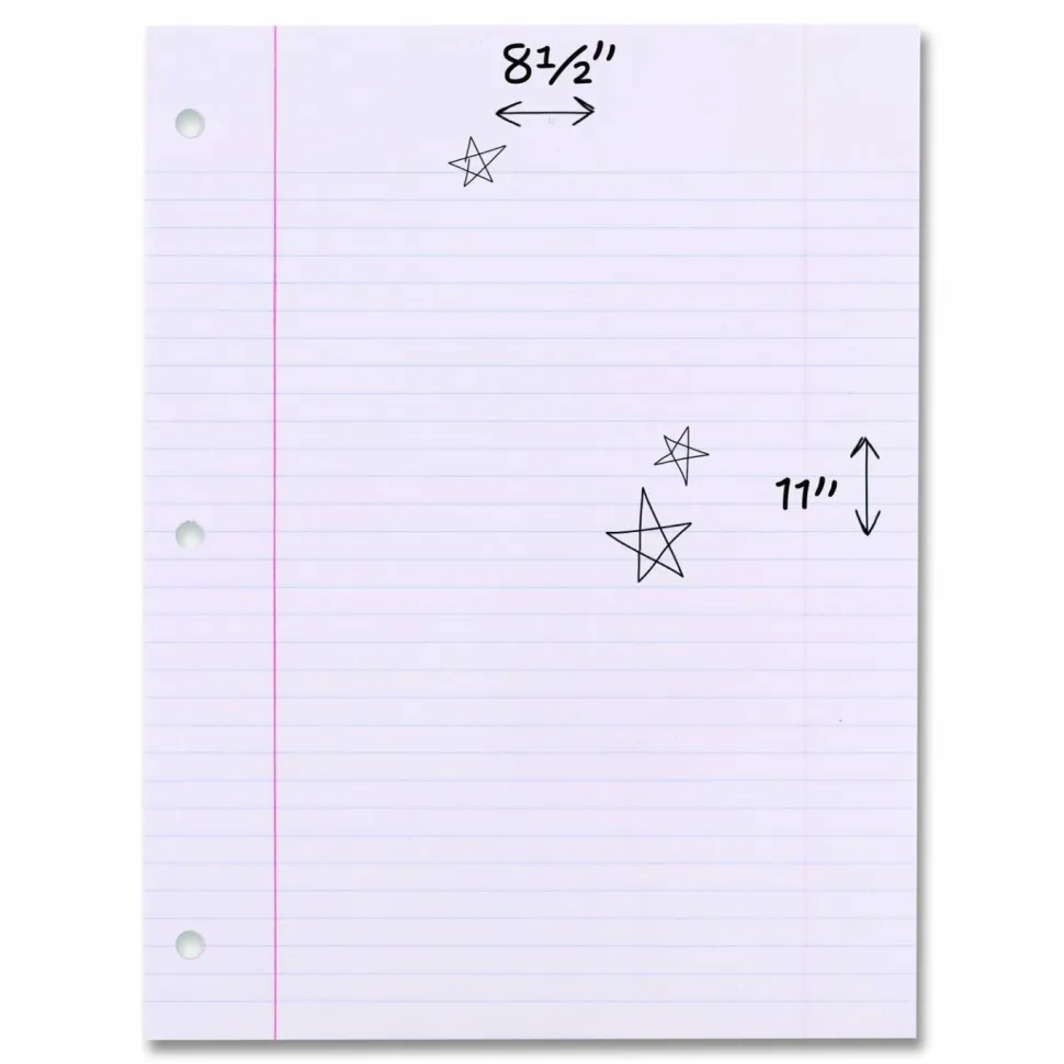Mead Notebook Filler Paper - Letter - 200 Sheets - Spiral - 0.31" Ruled - Ruled Red Margin - 16 lb Basis Weight - 17208