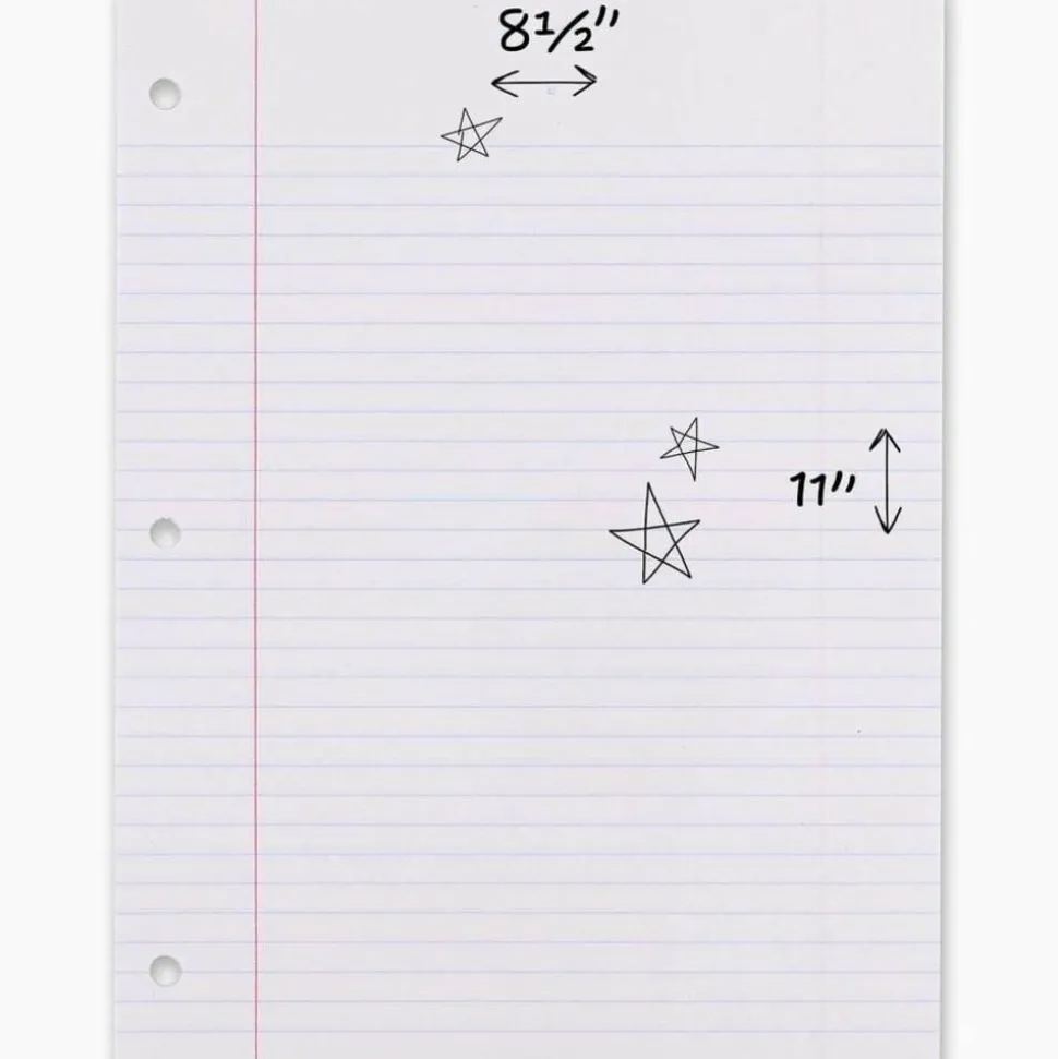 Mead Notebook Filler Paper - Letter - 200 Sheets - Spiral - 0.31" Ruled - Ruled Red Margin - 16 lb Basis Weight - 17208