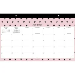 Mead Cambridge Cherish Academic 2026-2027 Monthly Desk Pad Calendar, Compact, 11" x 17 3/4"
