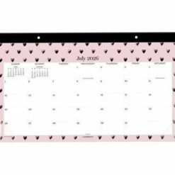 Mead Cambridge Cherish Academic 2026-2027 Monthly Desk Pad Calendar, Compact, 11