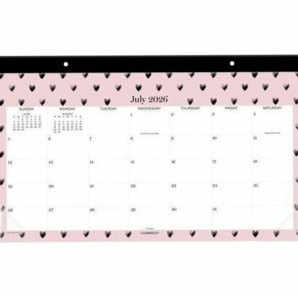 Mead Cambridge Cherish Academic 2026-2027 Monthly Desk Pad Calendar, Compact, 11" x 17 3/4"