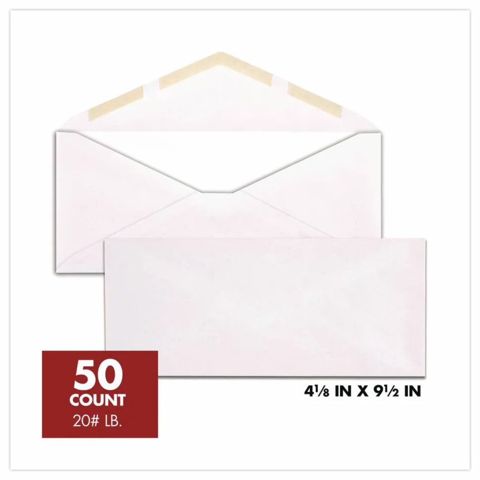 Mead #10 Envelopes, 4 1/8" x 9 1/2", White, 50 Count