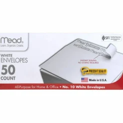 Mead Plain White Self-Seal Business Envelopes