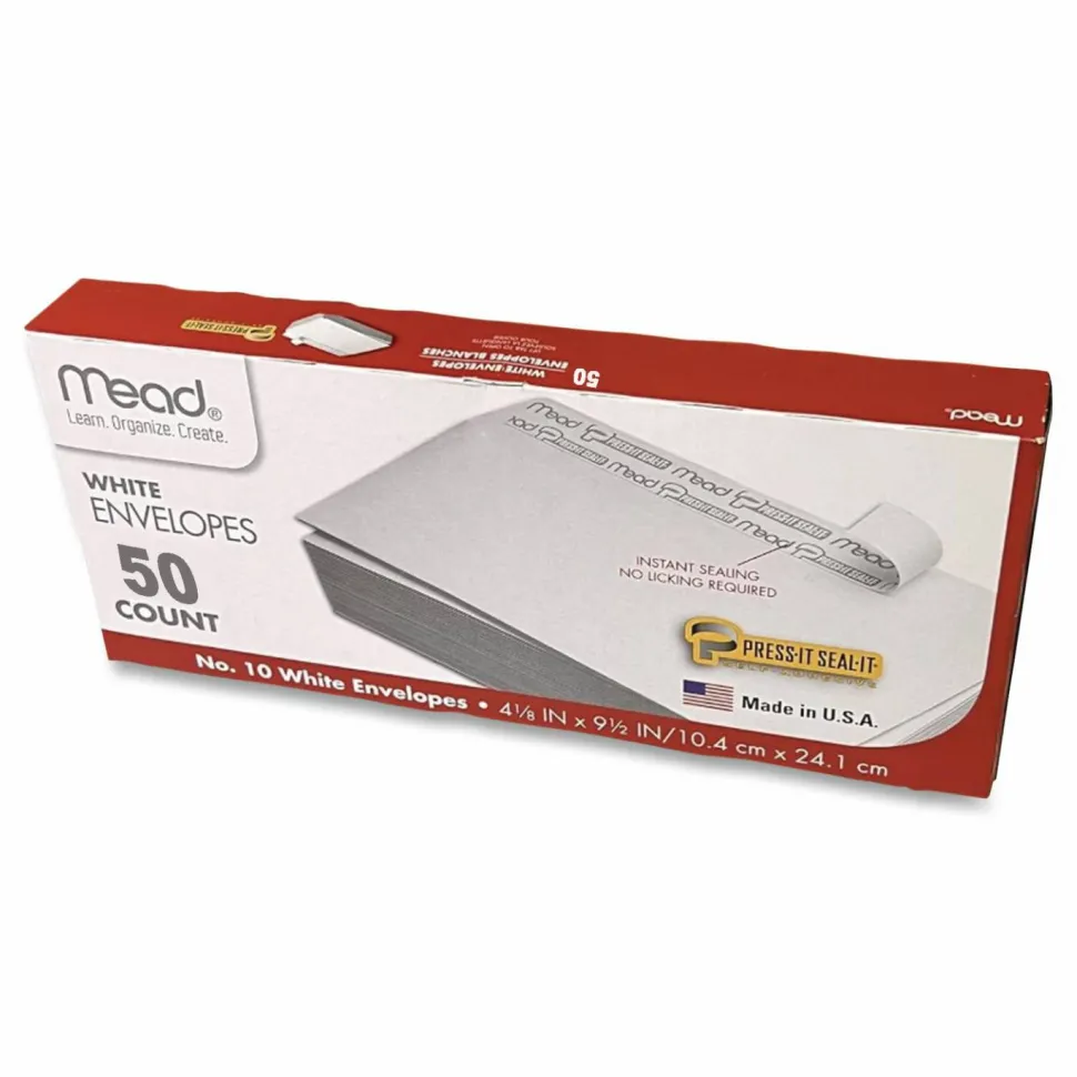 Mead Plain White Self-Seal Business Envelopes