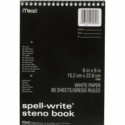 Mead Spell-Write Wire Bound Steno Book, 6