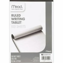 Mead Writing Tablet, Wide Ruled, 100 Sheets, 6" x 9"