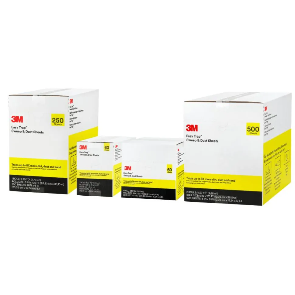 3M Easy Trap Duster Sweep And Dust Sheets, 5" x 6" x 125', 2 Rolls, 500 sheets