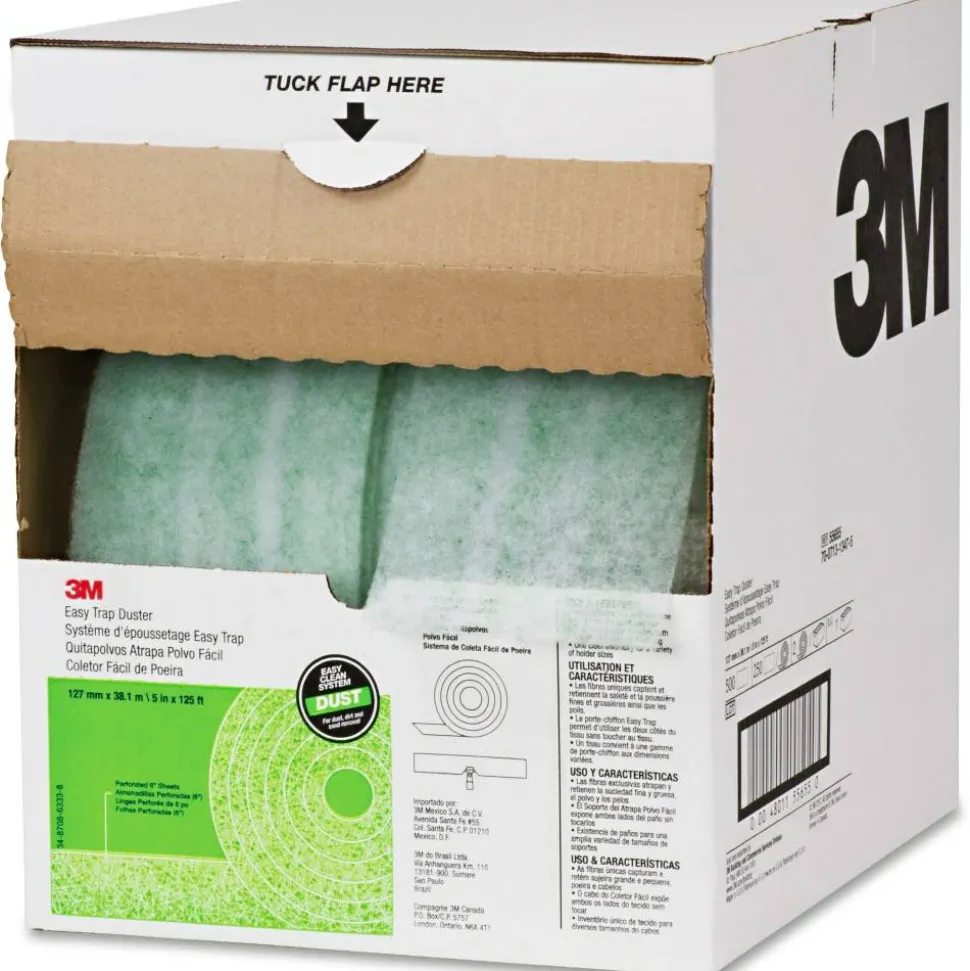 3M Easy Trap Duster Sweep And Dust Sheets, 5" x 6" x 125', 2 Rolls, 500 sheets