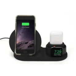 M-Edge 3-In-1 Charger For Apple Products, Black, CH-TRIP-P-B