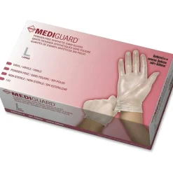 Medline MediGuard Vinyl Non-sterile Exam Gloves - Large Size, 150/PK