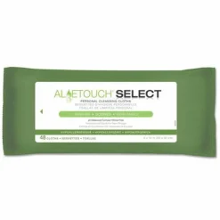Medline FitRight Select Premium Personal Cleansing Wipes, 8 x 12, Fragrance-Free, White, 48/Pack