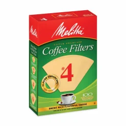 Melitta Coffee Filters, #4, 8 to 12 Cup Size, Cone Style, 100 Filters/Pack, 3/Pack