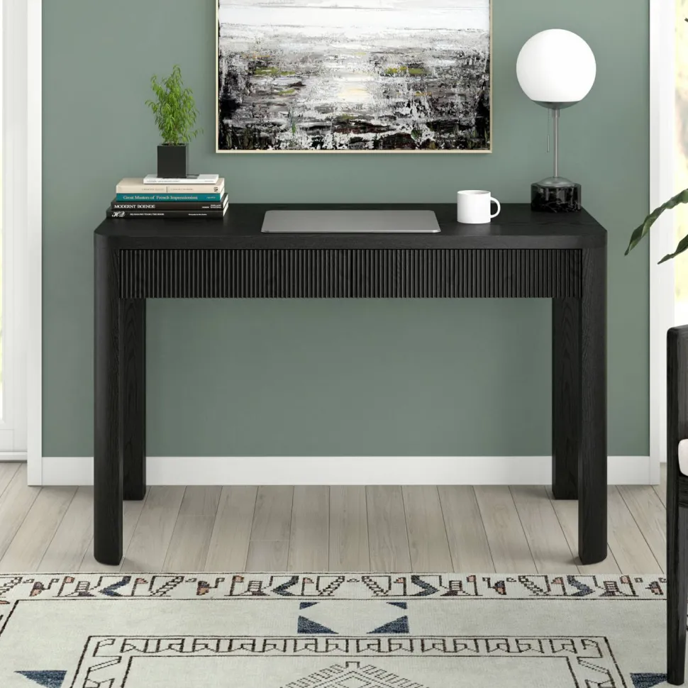 Mendoza 48'' Wide Rectangular Desk in Black Grain