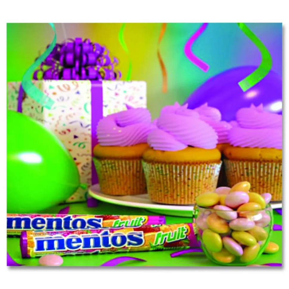 Mentos Chewy Mints, 1.32 oz, Mixed Fruit, 15 Rolls/Box