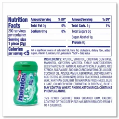 Mentos Pure Fresh Gum Variety Pack, Fresh Mint/Spearmint, 50 Pieces/Bottle, 8 Bottles/Carton