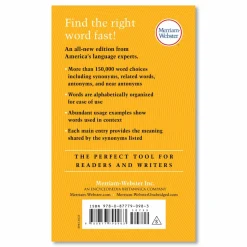 Merriam Webster Merriam-Webster Thesaurus, Paperback, 832 Pages