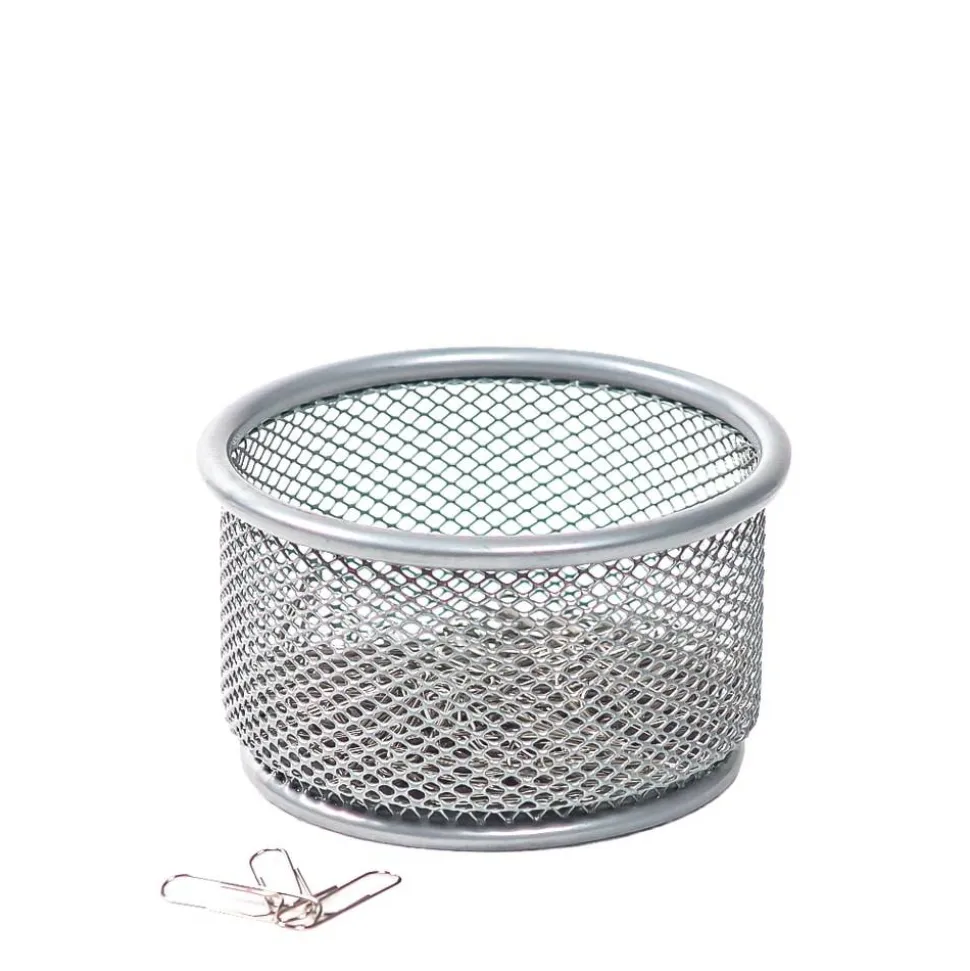 Mesh Paper Clip Holder, Silver