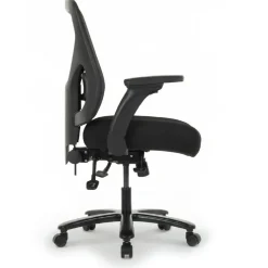 MFTC 400 Big & Tall Ergonomic Mesh/Fabric High-Back Chair with Flip-Up Armrests, Black/Black, BIFMA Compliant