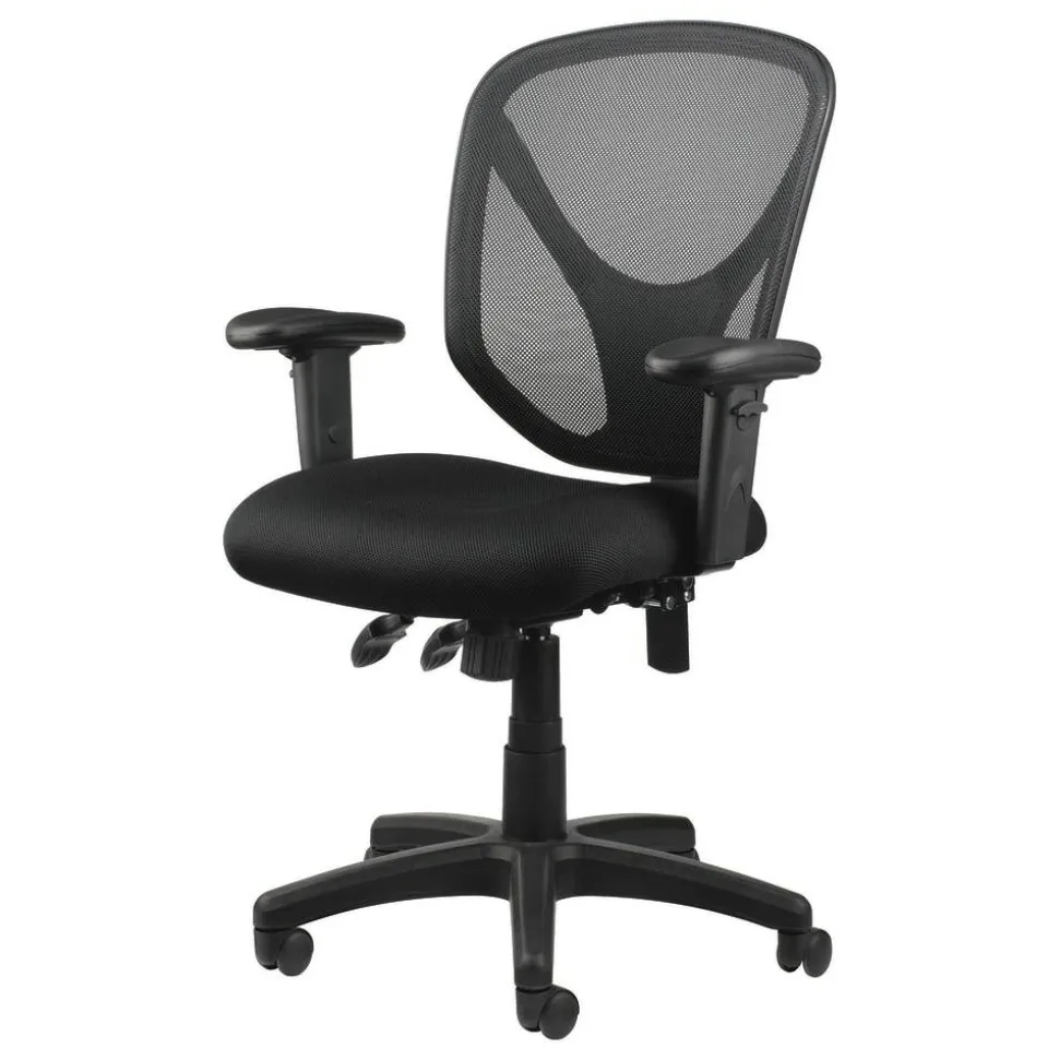 MFTC 200 Ergonomic Mesh Mid-Back Task Office Chair, Black, BIFMA Compliant